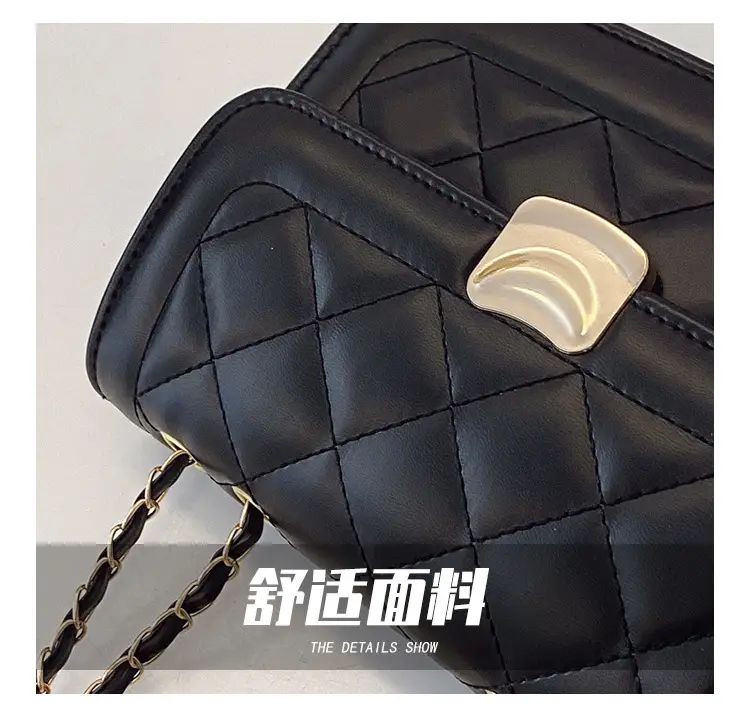 White Quilted Chain Crossbody Bag for Women — feature 4