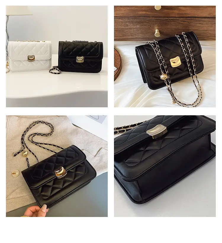White Quilted Chain Crossbody Bag for Women — feature 9