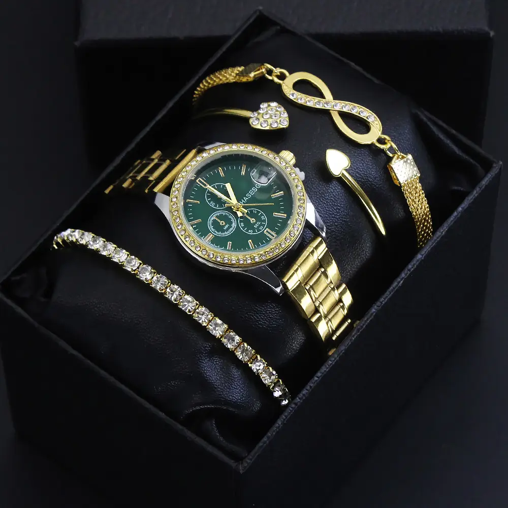 Women's Quartz Watch Set with Bracelet & Watch Finger - Image 7