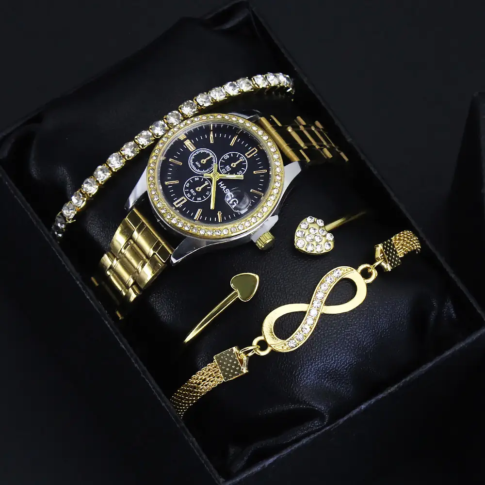 Women's Quartz Watch Set with Bracelet & Watch Finger - Image 8