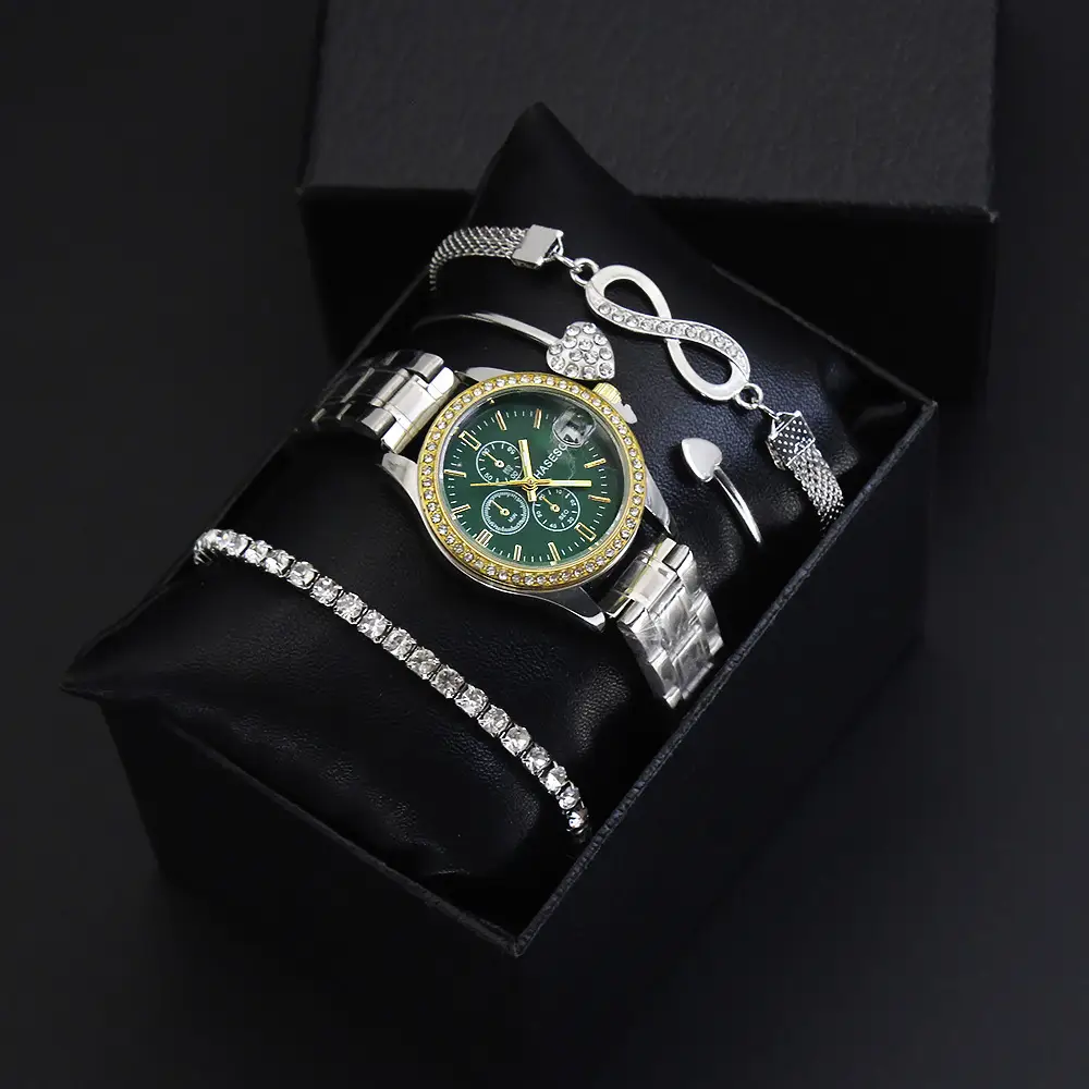 Women's Quartz Watch Set with Bracelet & Watch Finger — feature 5
