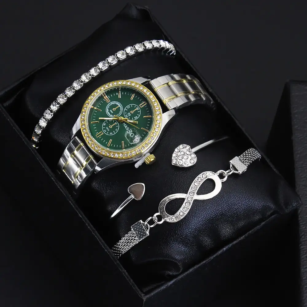 Women's Quartz Watch Set with Bracelet & Watch Finger — feature 8