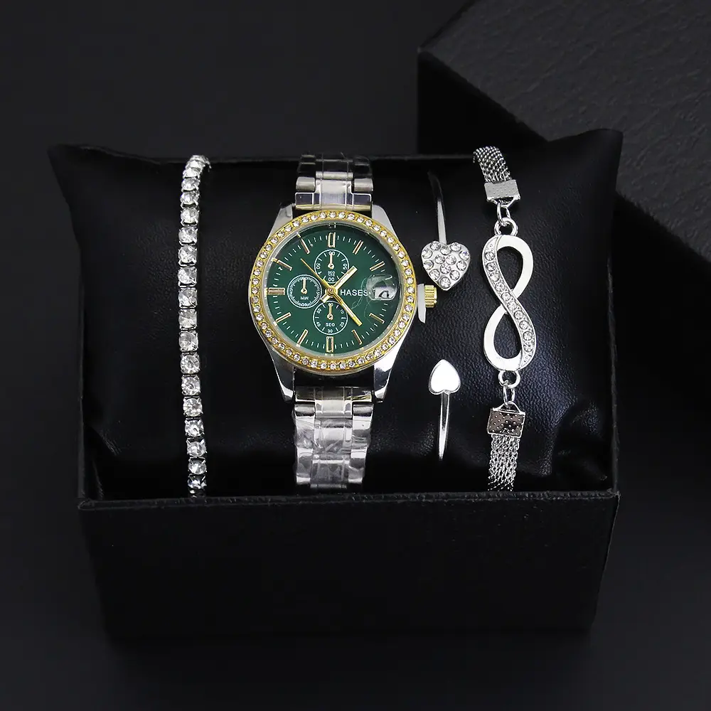 Women's Quartz Watch Set with Bracelet & Watch Finger - Image 2
