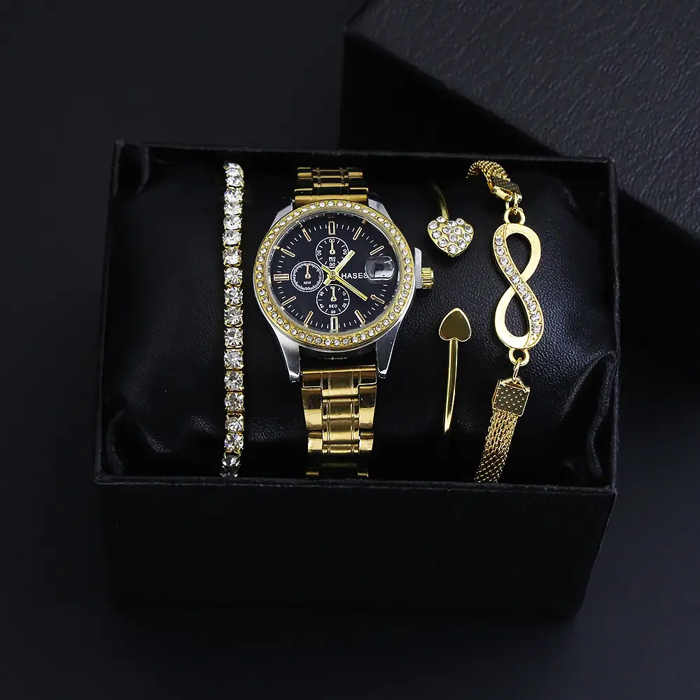 Women's Quartz Watch Set with Bracelet & Watch Finger - Image 3