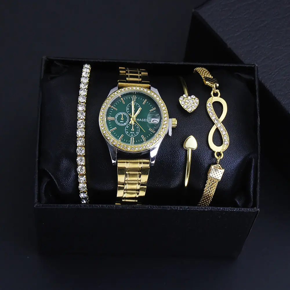 Women's Quartz Watch Set with Bracelet & Watch Finger - Image 4