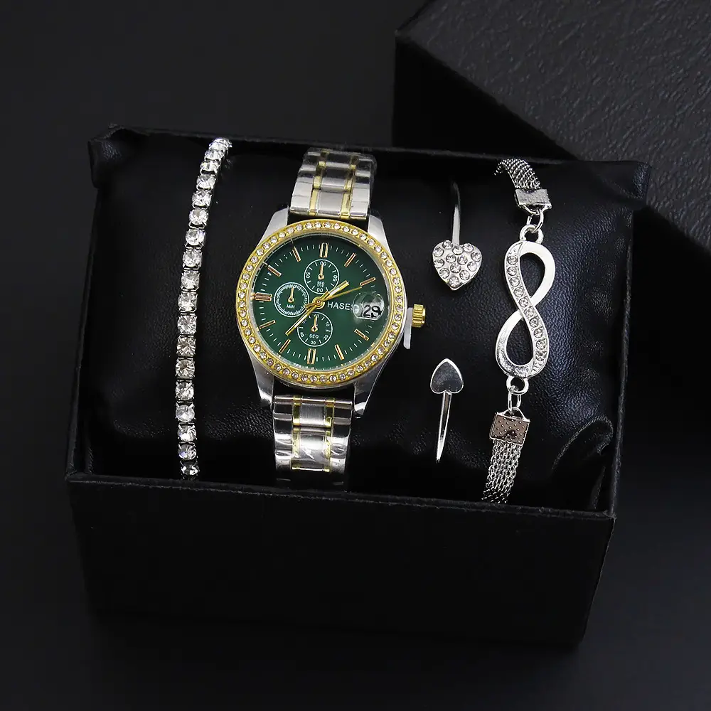 Women's Quartz Watch Set with Bracelet & Watch Finger - Image 6