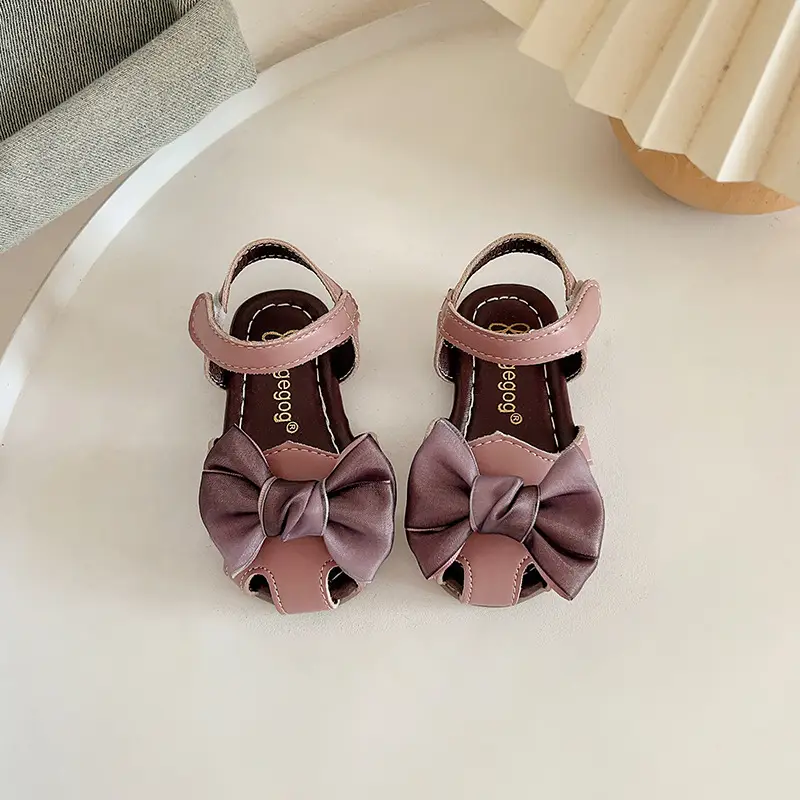 Girls' Pink Bow Sandals for 2025 Summer