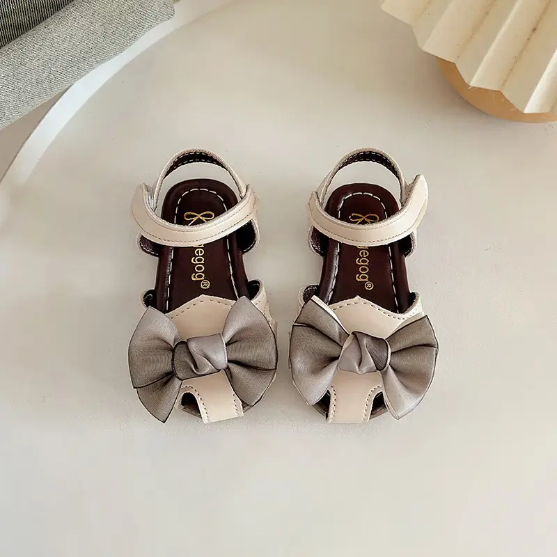 Girls' Pink Bow Sandals for 2025 Summer