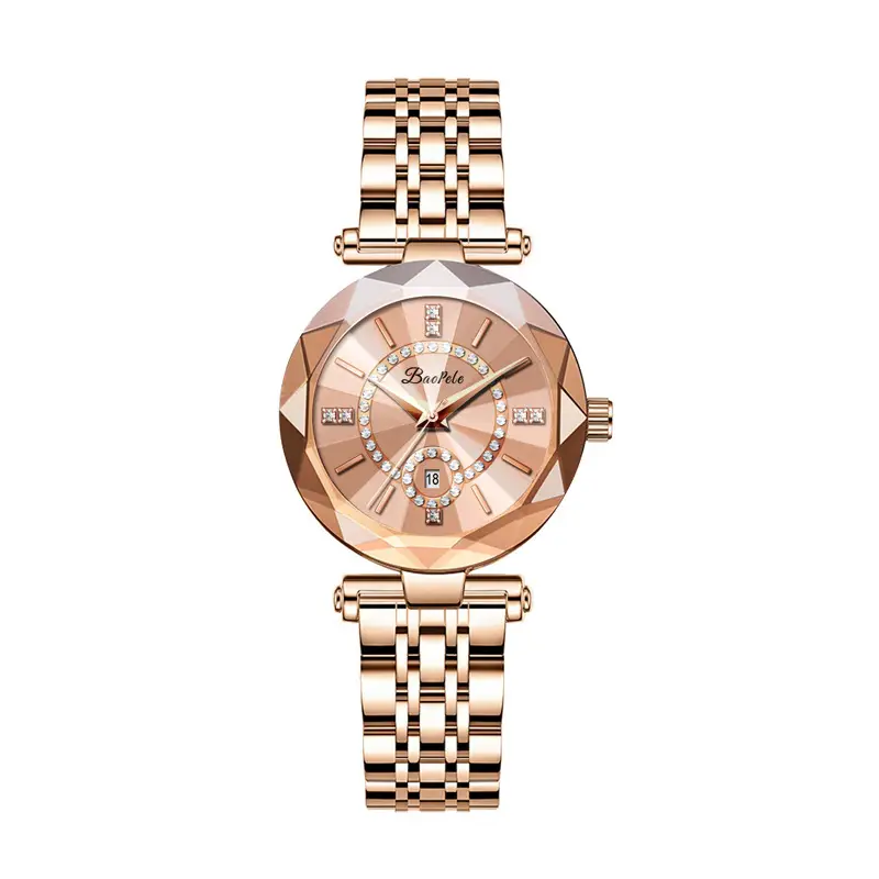 Women's Rose Gold Quartz Watch with Diamond Dial - Image 9