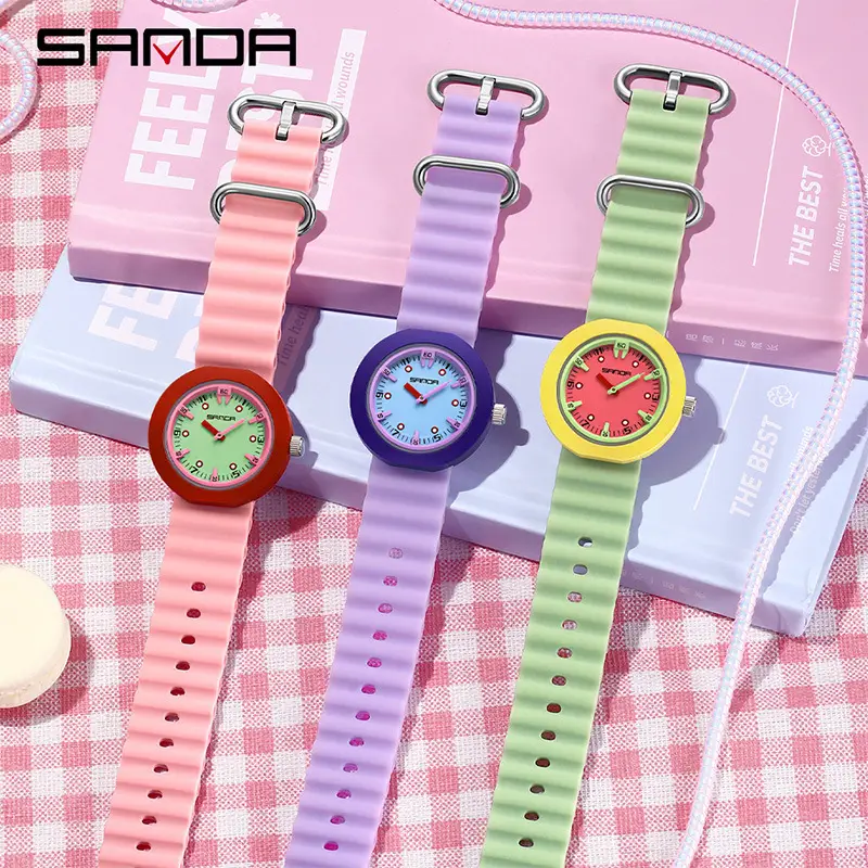 Sanda New Watch Imported Quartz Luminous Student Waterproof Exam Colorful Contrasting Children's Watch - Image 11