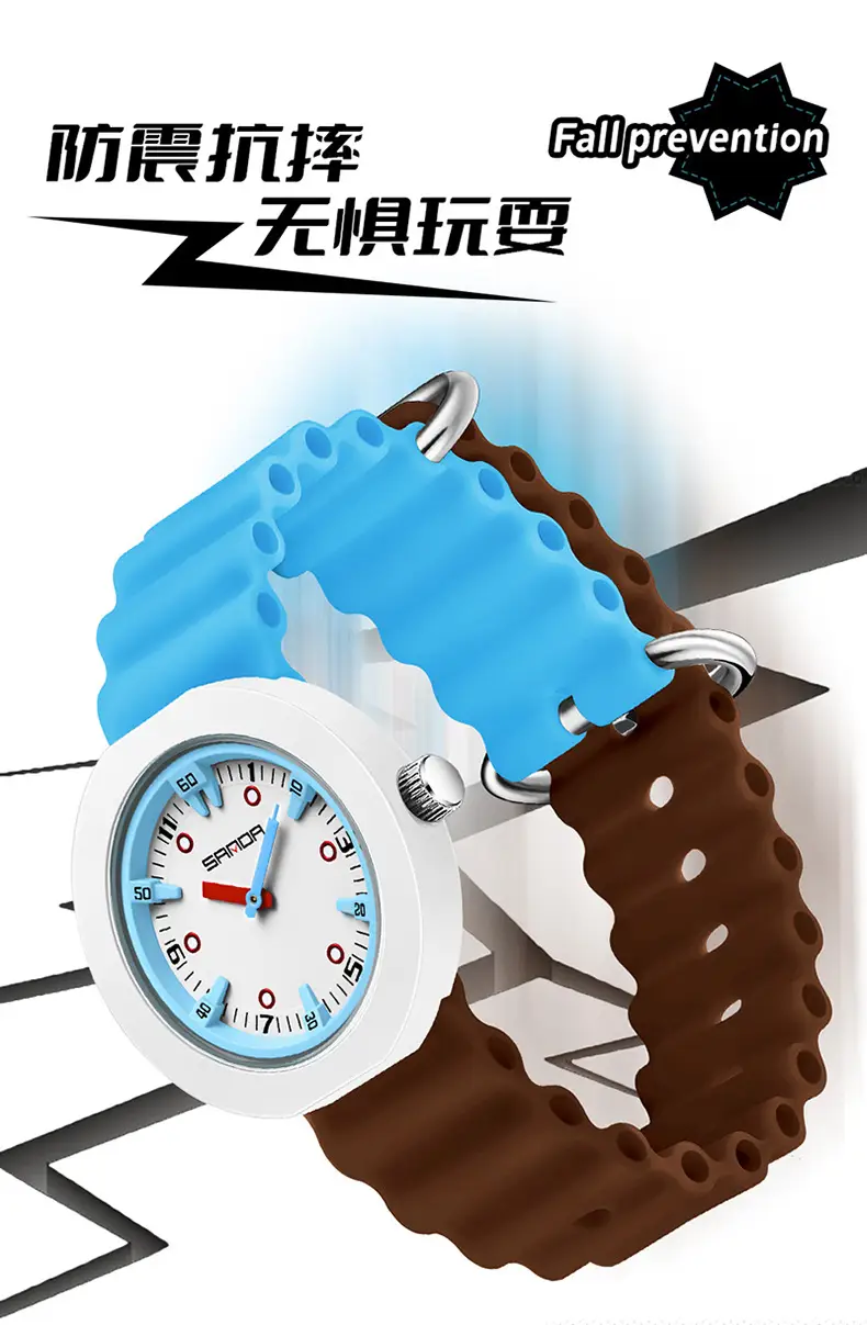 Sanda New Watch Imported Quartz Luminous Student Waterproof Exam Colorful Contrasting Children's Watch — feature 15