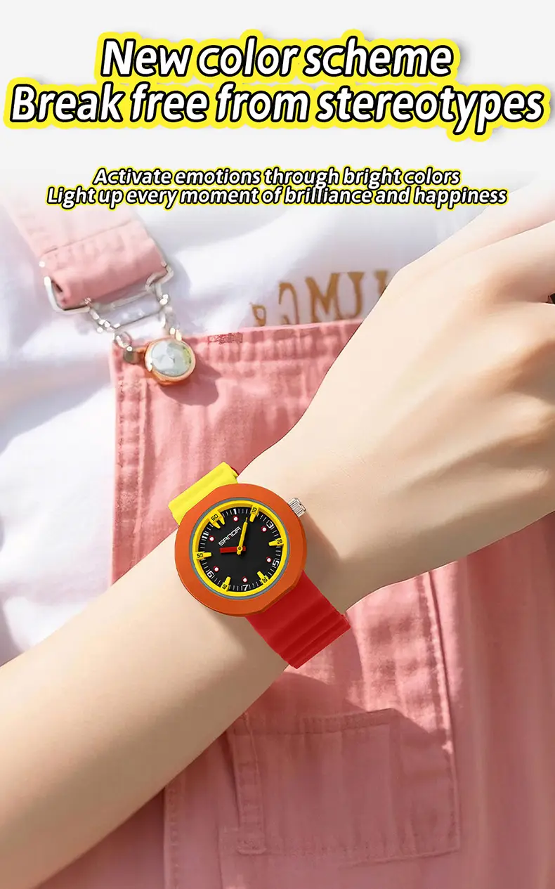 Sanda New Watch Imported Quartz Luminous Student Waterproof Exam Colorful Contrasting Children's Watch — feature 27