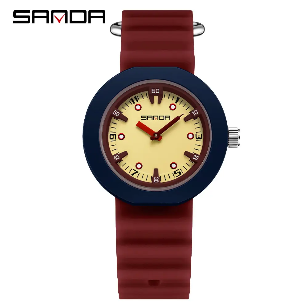 Sanda New Watch Imported Quartz Luminous Student Waterproof Exam Colorful Contrasting Children's Watch - Image 2