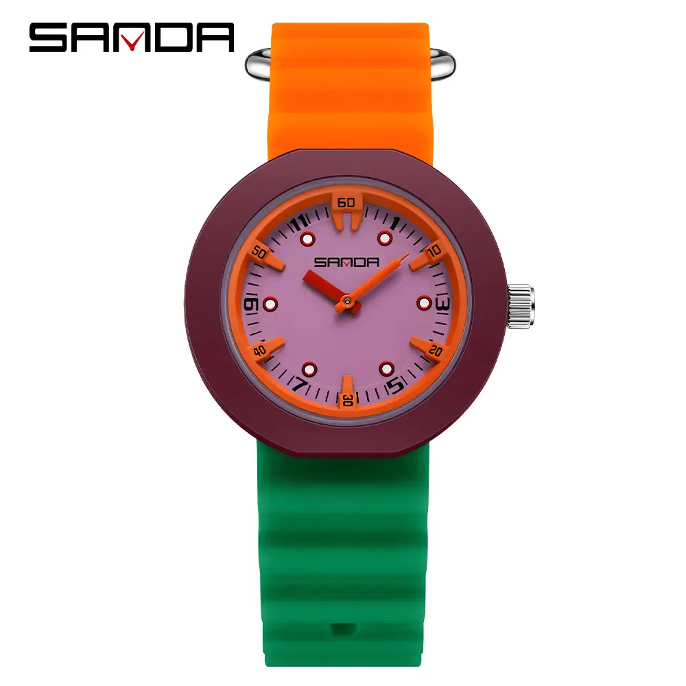 Sanda New Watch Imported Quartz Luminous Student Waterproof Exam Colorful Contrasting Children's Watch - Image 8