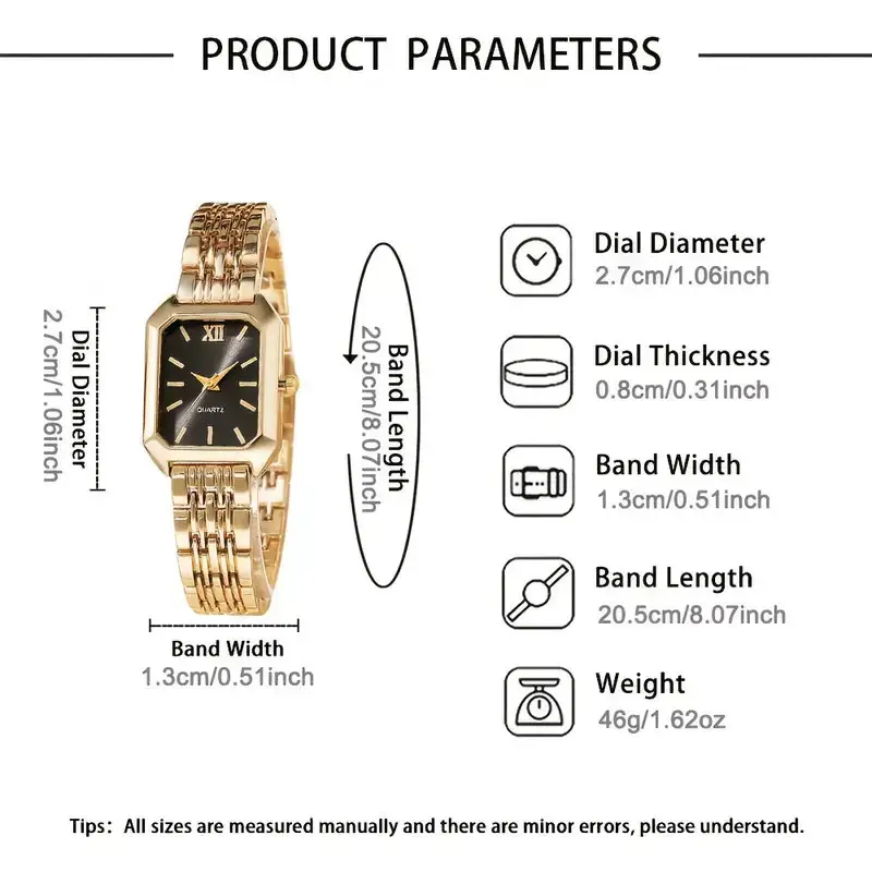 Gold Square Women's Quartz Watch with Green Dial — feature 2