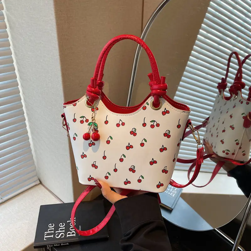 Cherry Print Crossbody Bag Red Handle 2025 - Image 5