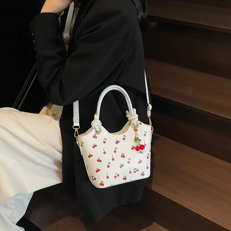 Cherry Print Crossbody Bag Red Handle 2025 - Image 6