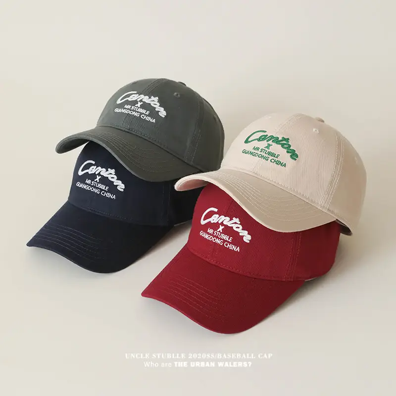 Men & Women Red Baseball Cap with Wide Brim Sunshade — feature 10