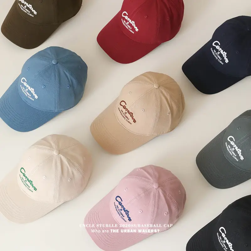 Men & Women Red Baseball Cap with Wide Brim Sunshade — feature 2