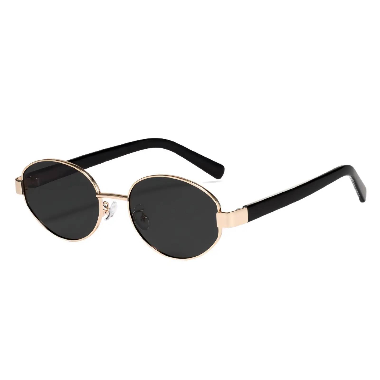 Fashionable Metal Oval Sunglasses for Women - Image 9