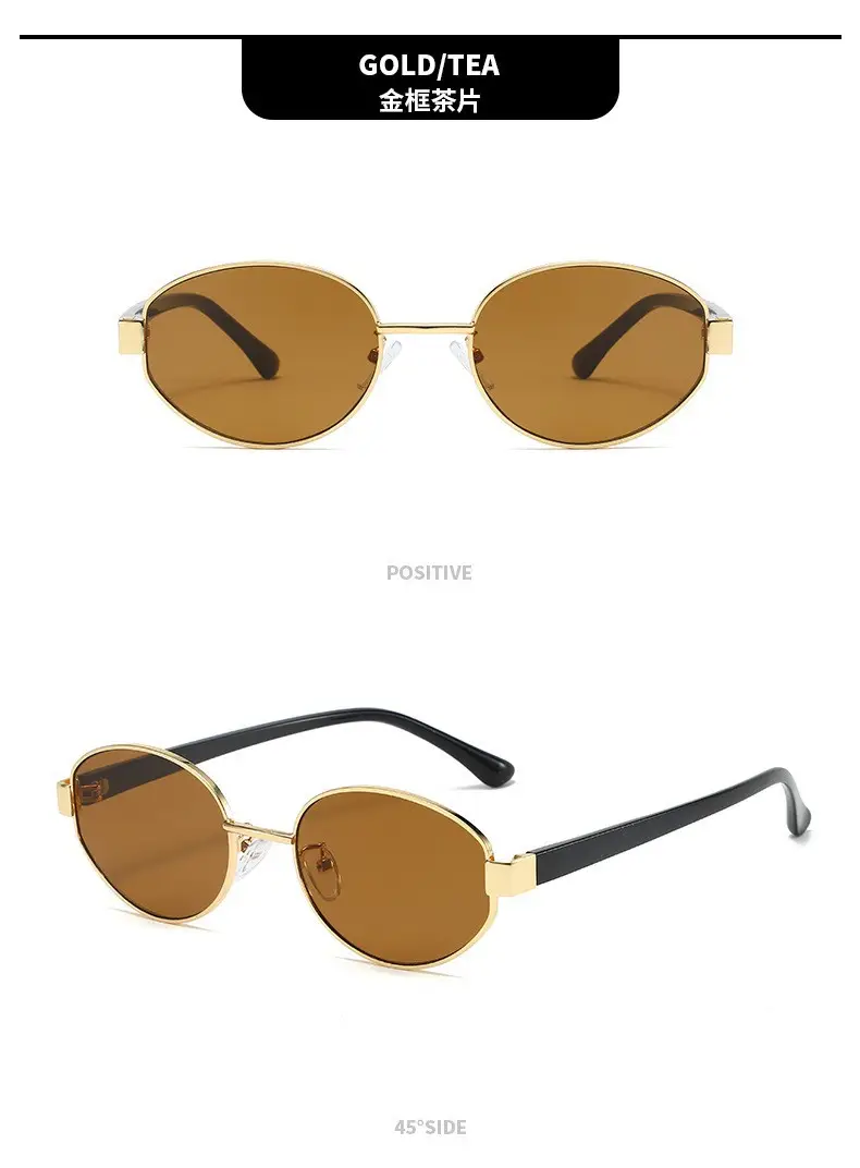 Fashionable Metal Oval Sunglasses for Women — feature 13