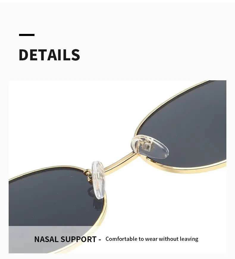 Fashionable Metal Oval Sunglasses for Women — feature 9
