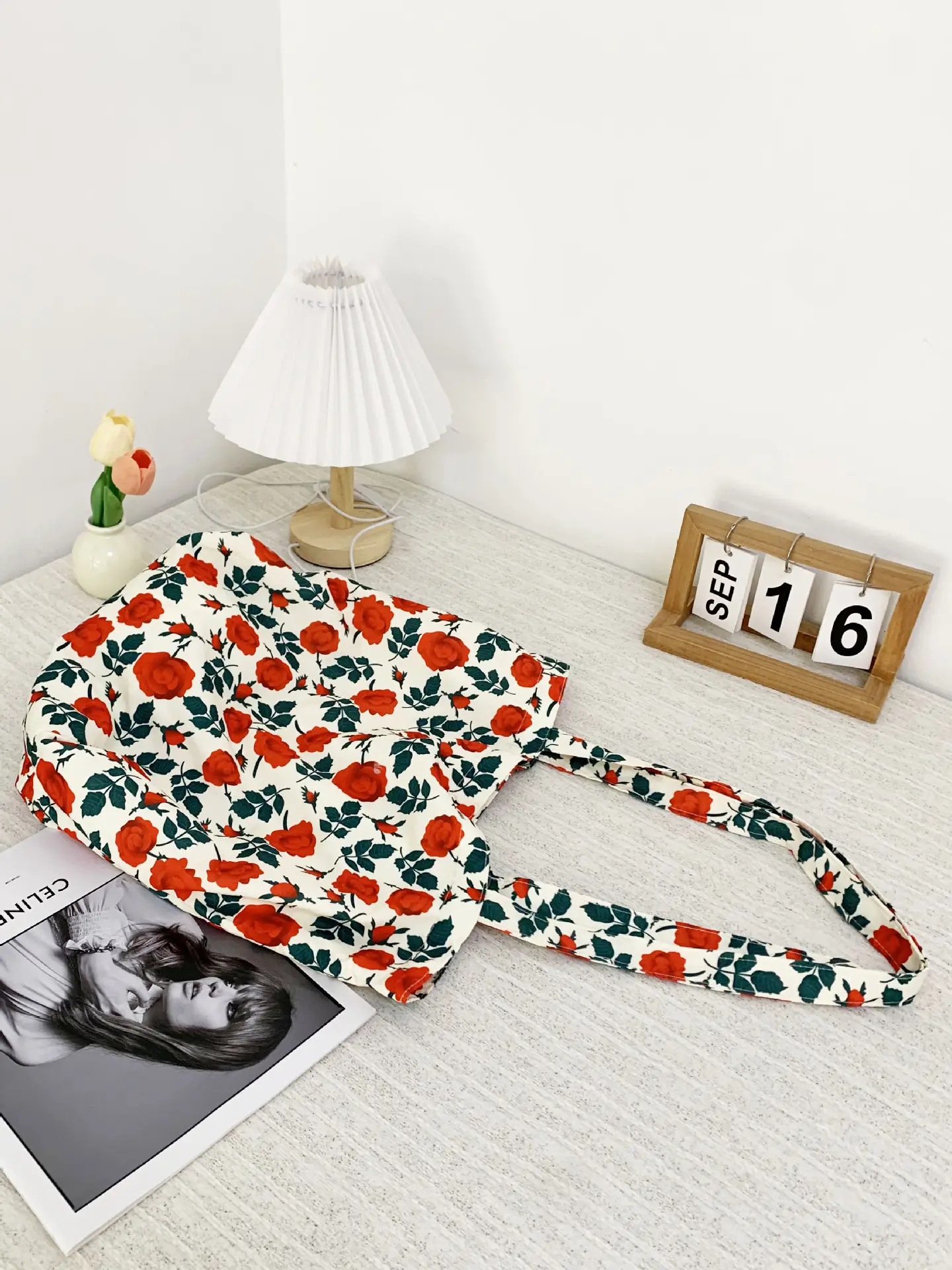 Retro Floral Canvas Bag for Women Travel Beach Shopping - Image 13