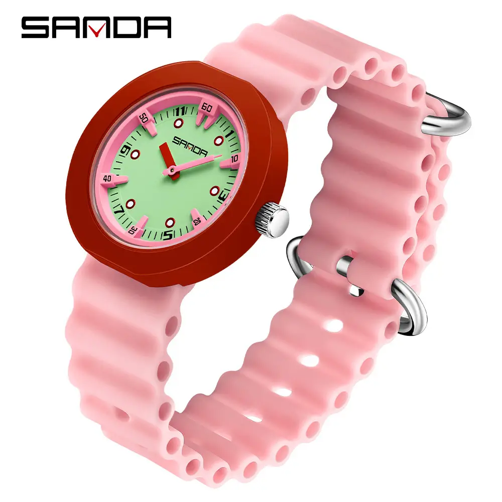 Sanda College Style Silicone Strap Watches for Men Women