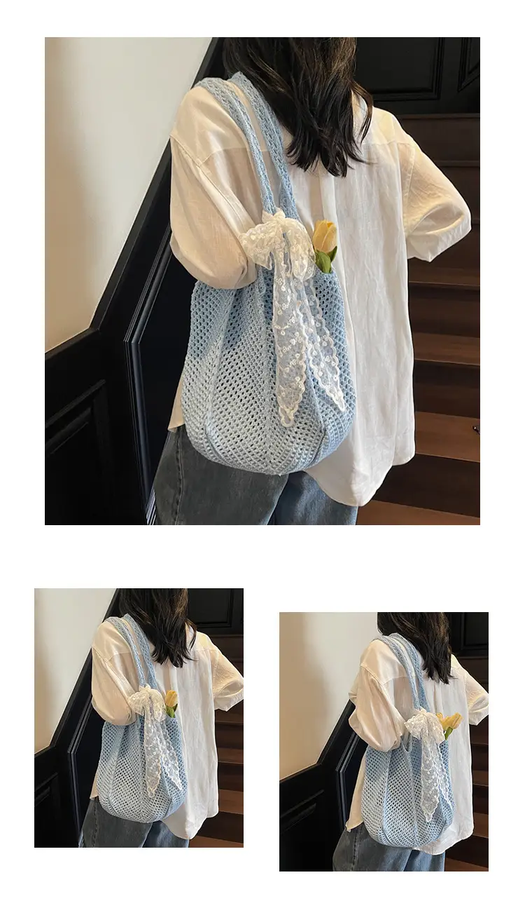 Knitted Woven Beach Bag Large Capacity Summer Seaside — feature 11