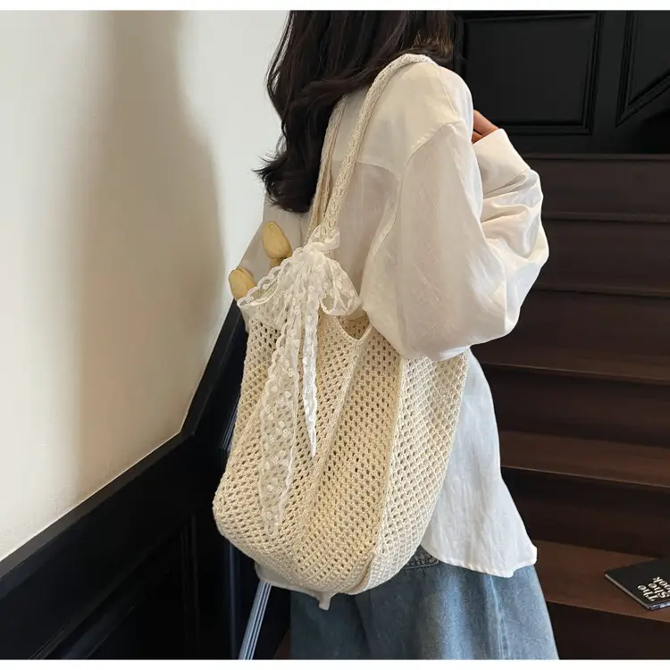 Knitted Woven Beach Bag Large Capacity Summer Seaside — feature 19