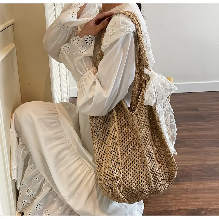Knitted Woven Beach Bag Large Capacity Summer Seaside — feature 20