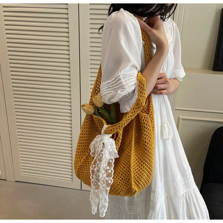 Knitted Woven Beach Bag Large Capacity Summer Seaside — feature 25