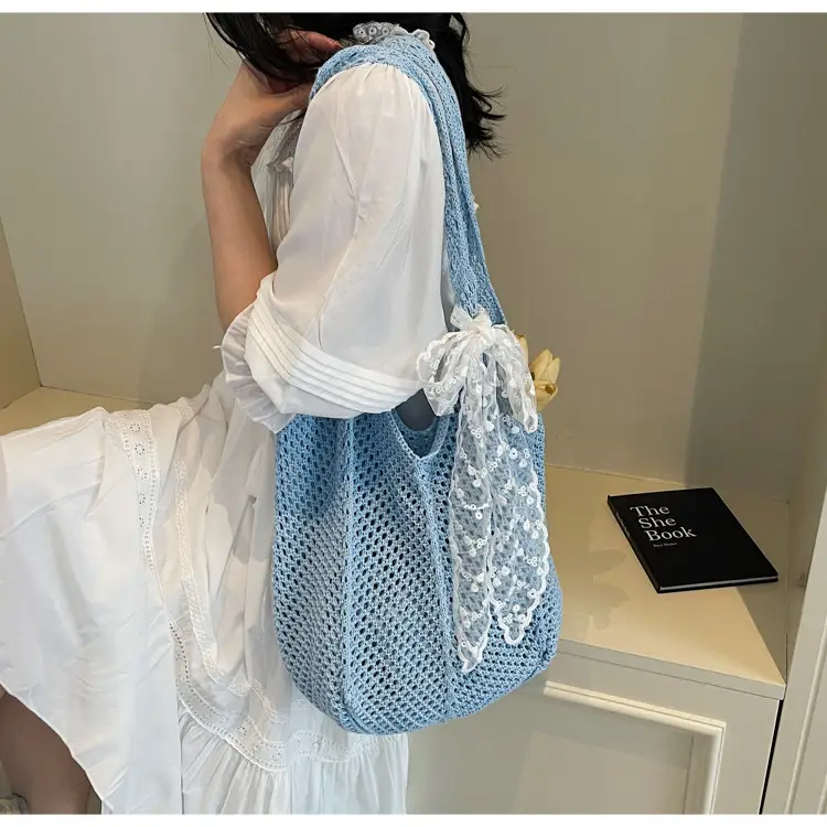 Knitted Woven Beach Bag Large Capacity Summer Seaside — feature 26