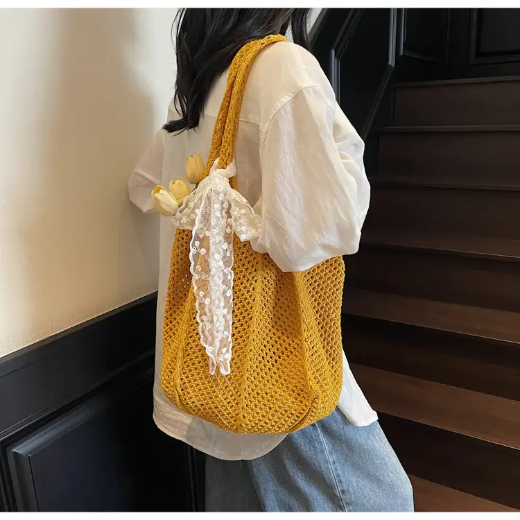 Knitted Woven Beach Bag Large Capacity Summer Seaside — feature 29