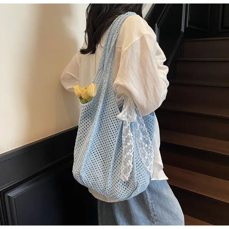 Knitted Woven Beach Bag Large Capacity Summer Seaside — feature 31