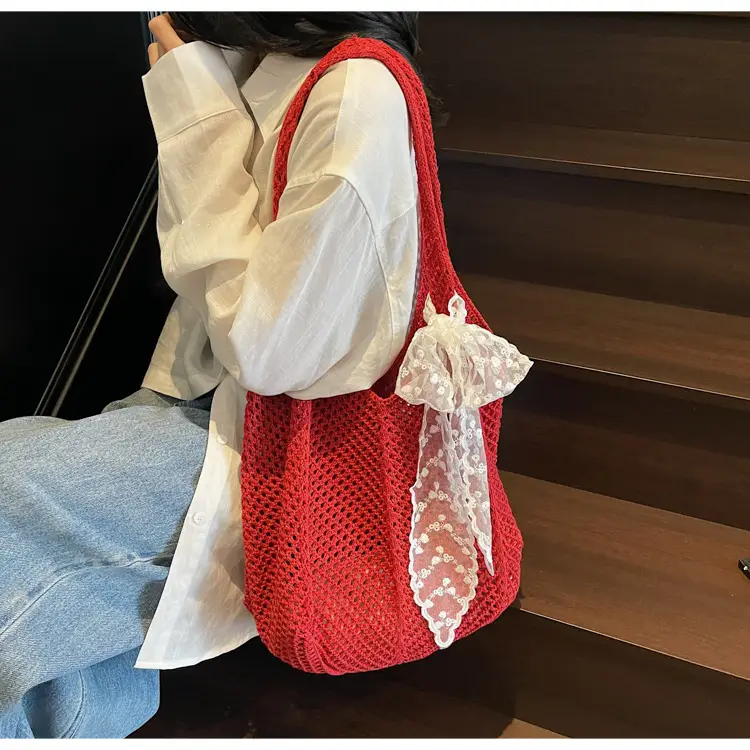 Knitted Woven Beach Bag Large Capacity Summer Seaside — feature 32