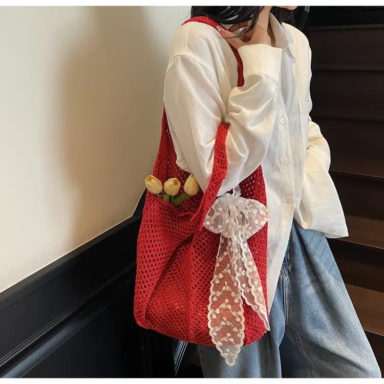 Knitted Woven Beach Bag Large Capacity Summer Seaside — feature 33