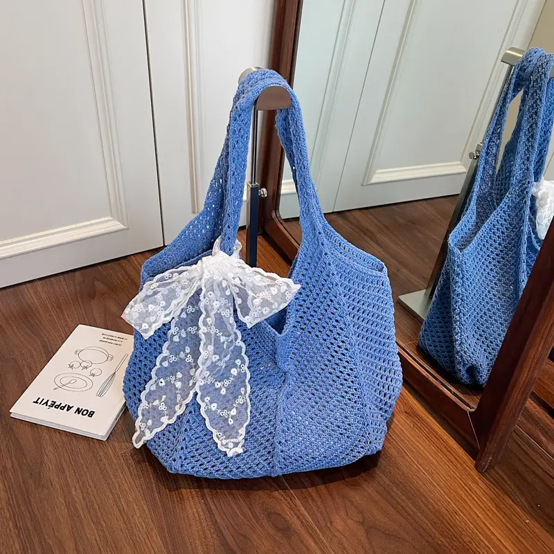Knitted Woven Beach Bag Large Capacity Summer Seaside — feature 34