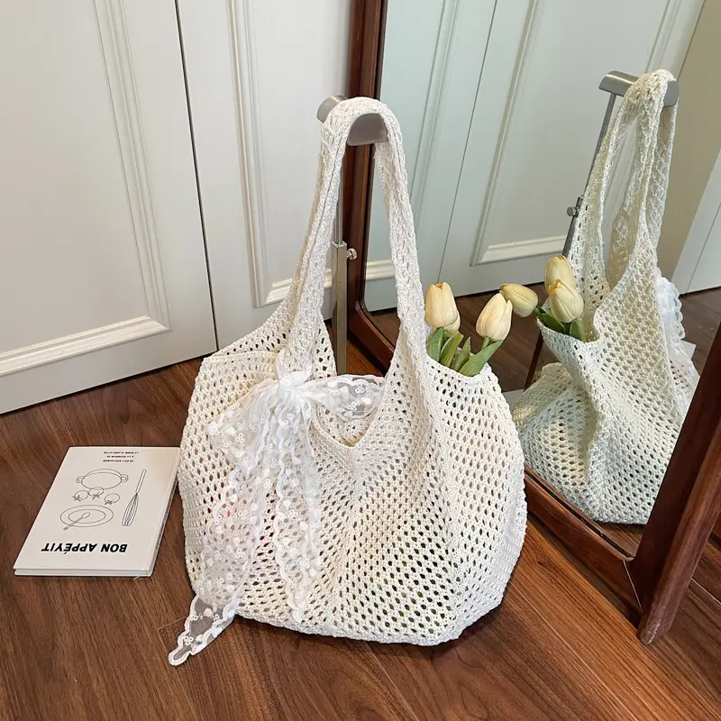 Knitted Woven Beach Bag Large Capacity Summer Seaside — feature 40