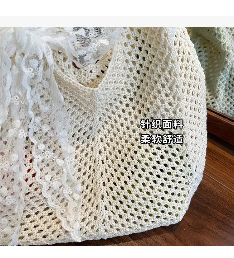 Knitted Woven Beach Bag Large Capacity Summer Seaside — feature 7