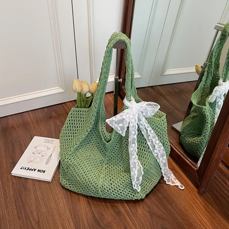Knitted Woven Beach Bag Large Capacity Summer Seaside - Image 7