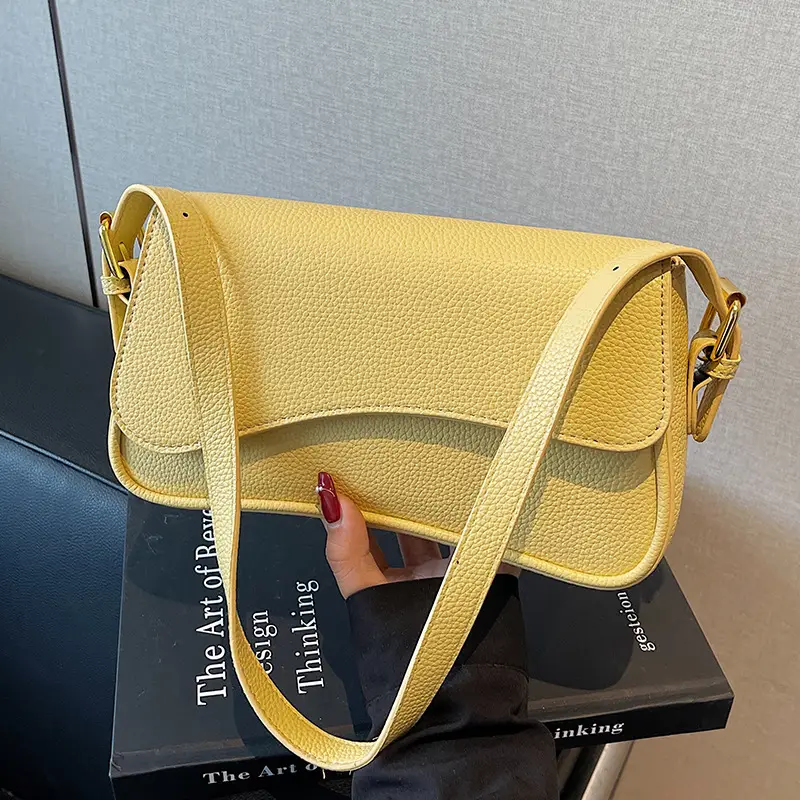 Women's Textured Lychee Shoulder Bag Cream 2026