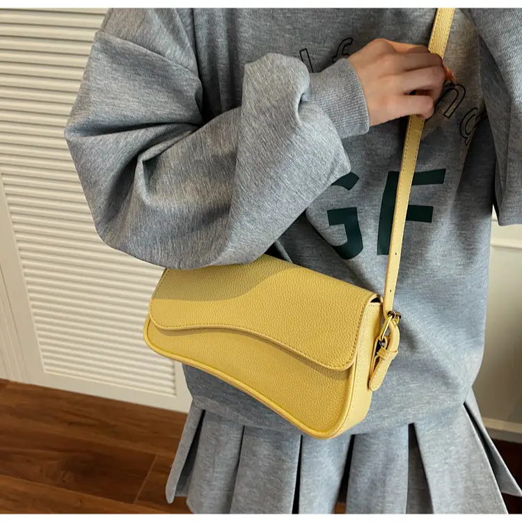 Women's Textured Lychee Shoulder Bag Cream 2026 — feature 21