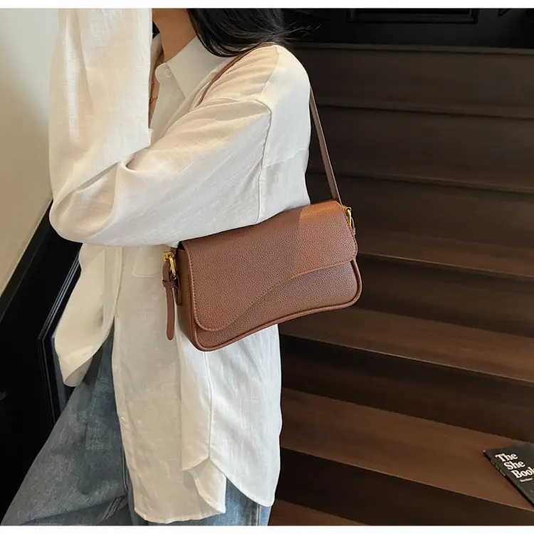 Women's Textured Lychee Shoulder Bag Cream 2026 — feature 24