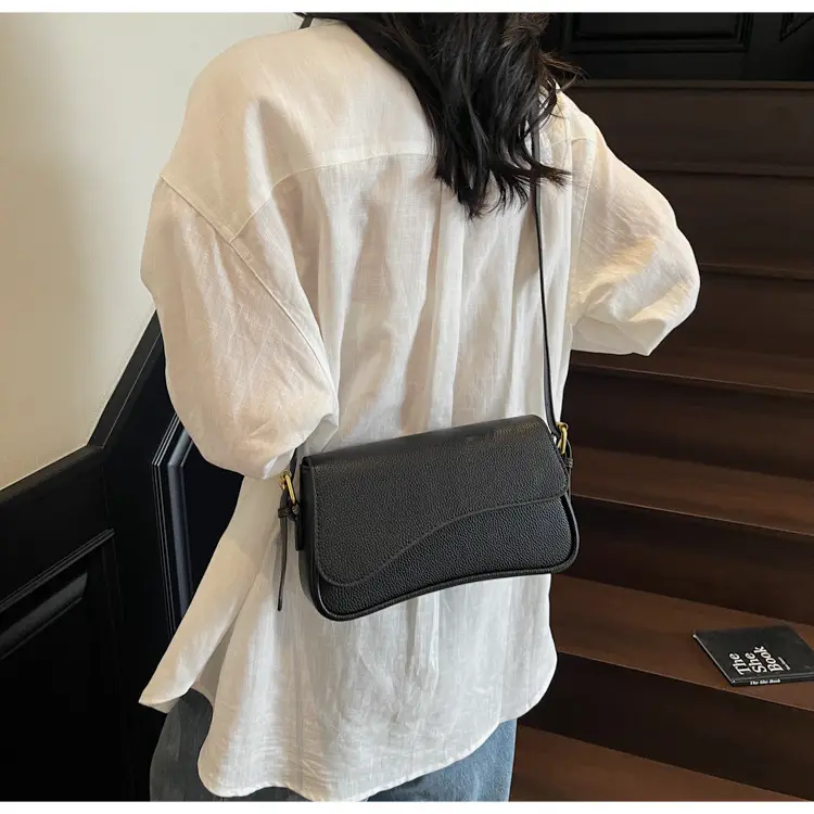 Women's Textured Lychee Shoulder Bag Cream 2026 — feature 30