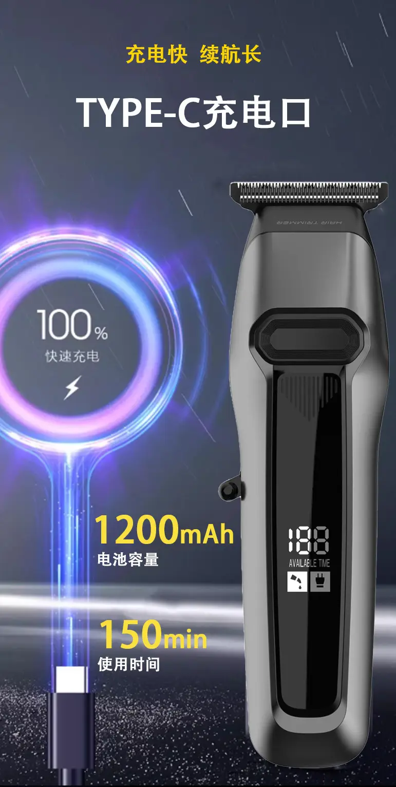 Professional Electric Hair Clipper with 5 Attachments — feature 10