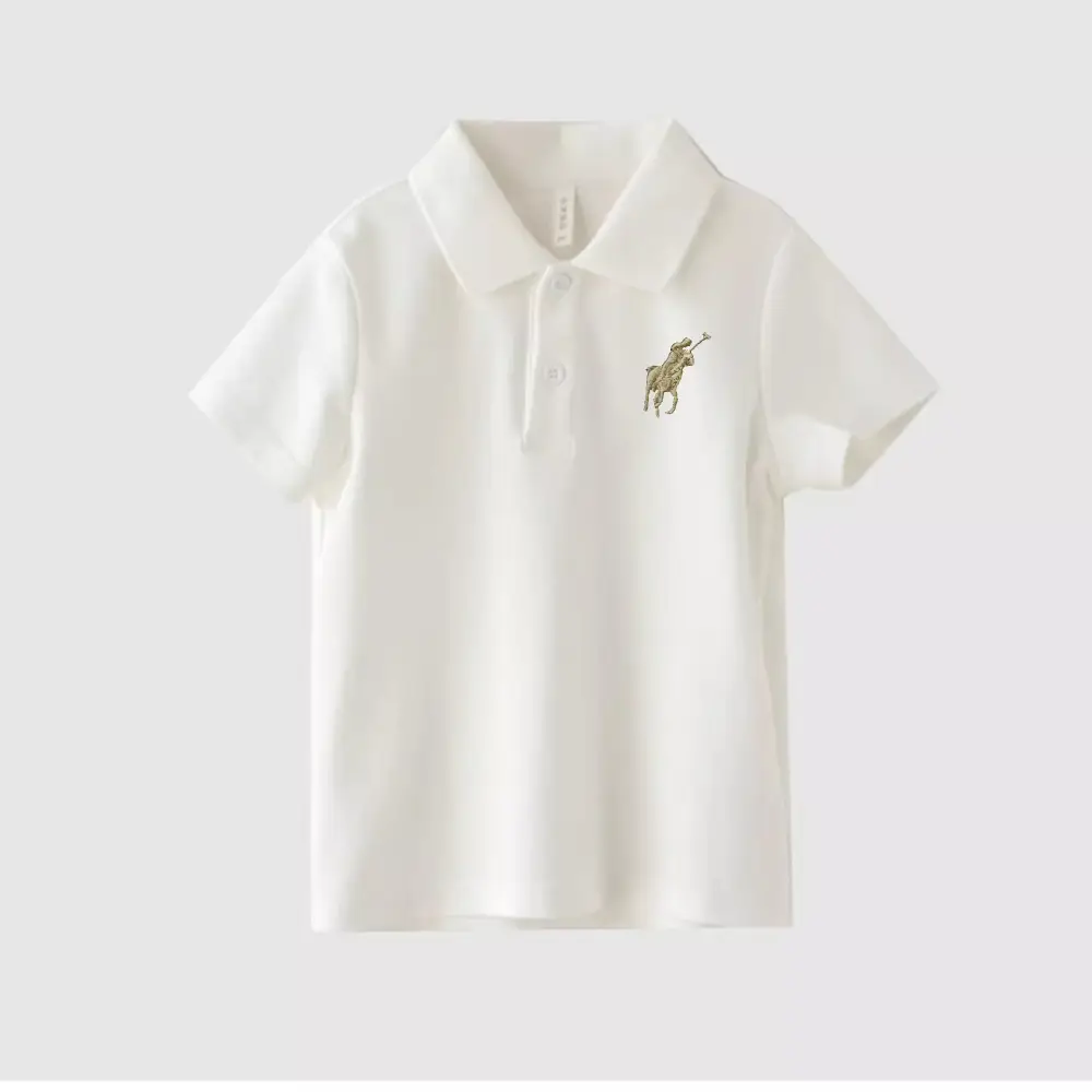 Boys Polo Shirt Navy Blue Medium Large Summer Breathable — feature 16