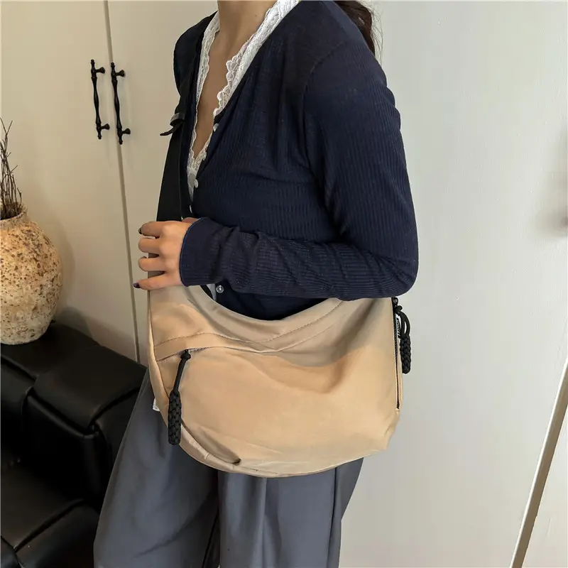 Japanese Harajuku Crossbody Bag Large Capacity Beige