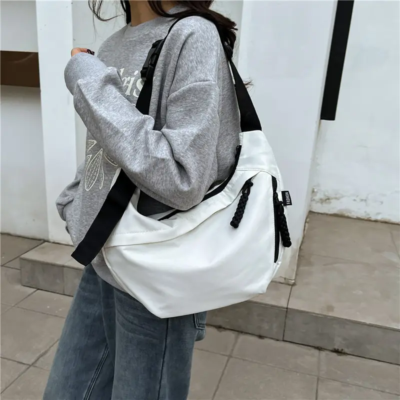 Japanese Harajuku Crossbody Bag Large Capacity Beige