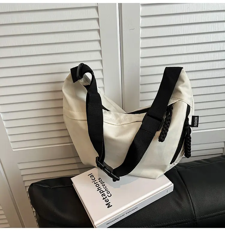 Japanese Harajuku Crossbody Bag Large Capacity Beige — feature 13